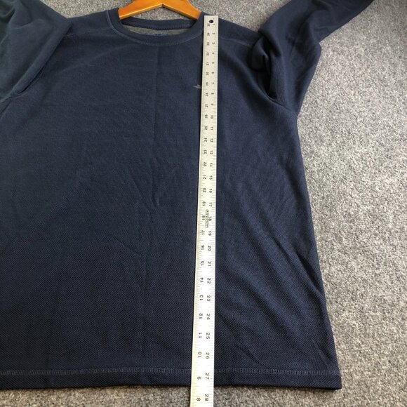 Tommy Bahama Shirt Mens Medium Navy Waffle Knit Long Sleeve Crewneck Marlin Logo - Picture 4 of 9